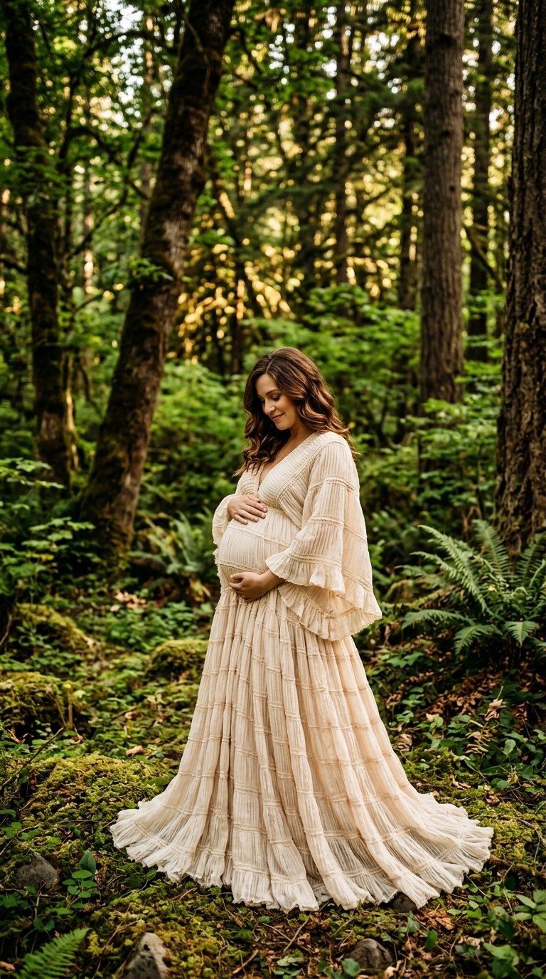 Ivory Heirloom Gown — ivory classic maternity photoshoot dress hire in Melbourne