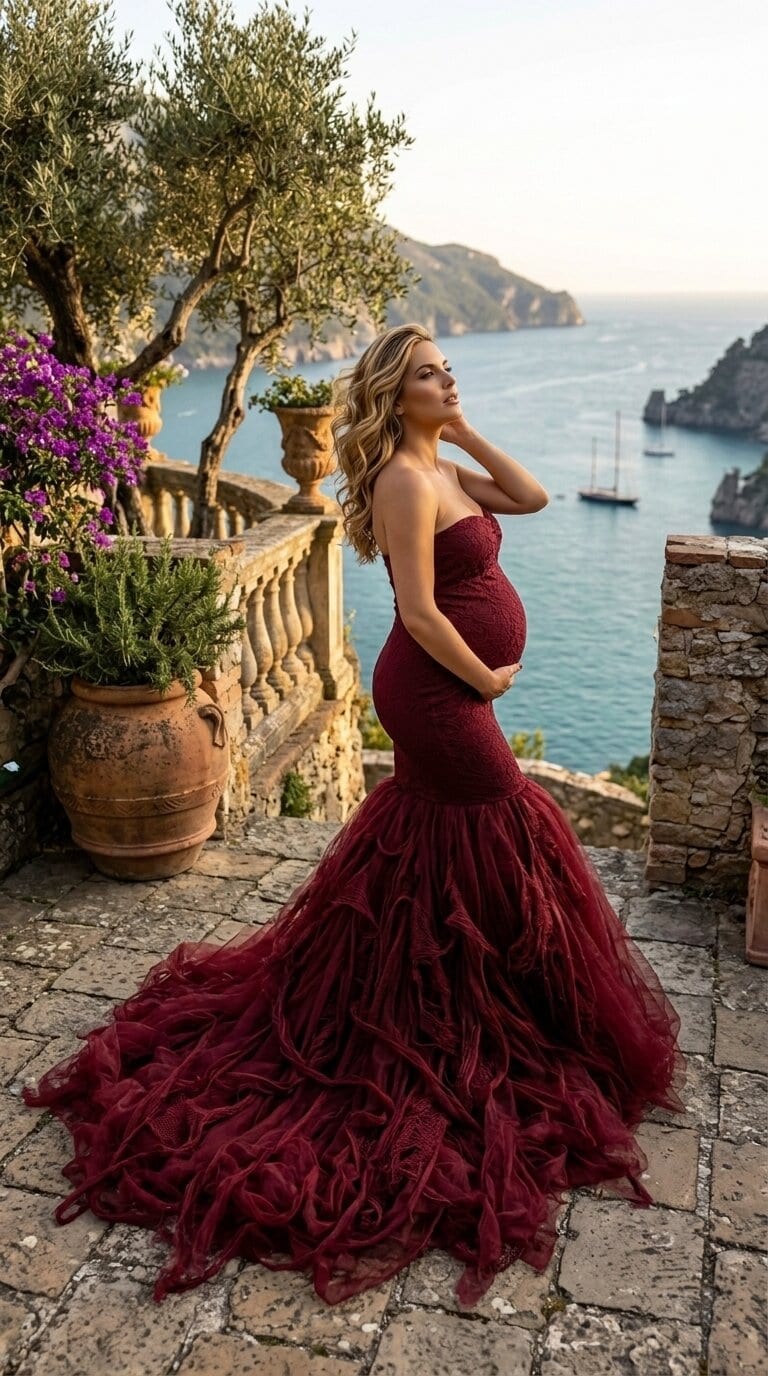maternity dress hire Melbourne, mermaid maternity gown hire, wine maternity dress hire, satin mermaid pregnancy gown Craigieburn, wine mermaid maternity photoshoot dress northern suburbs Melbourne, maternity photoshoot dress hire Craigieburn VIC 3064